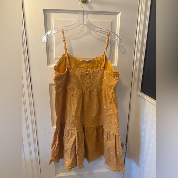 Aeropostale Yellow Daisy Floral Spaghetti Strap Mini Dress Cottage Babydoll Boho - Picture 3 of 5